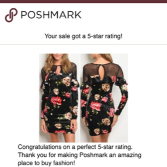 3 LEFT! VELVET FLORAL BODYCON MESH DRESS! - Picture 4 of 5